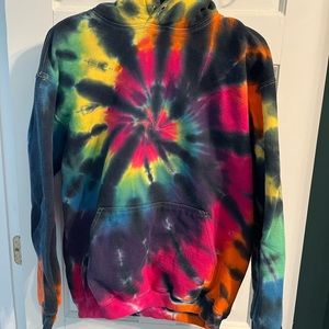 Black and rainbow tie dye sweatshirt